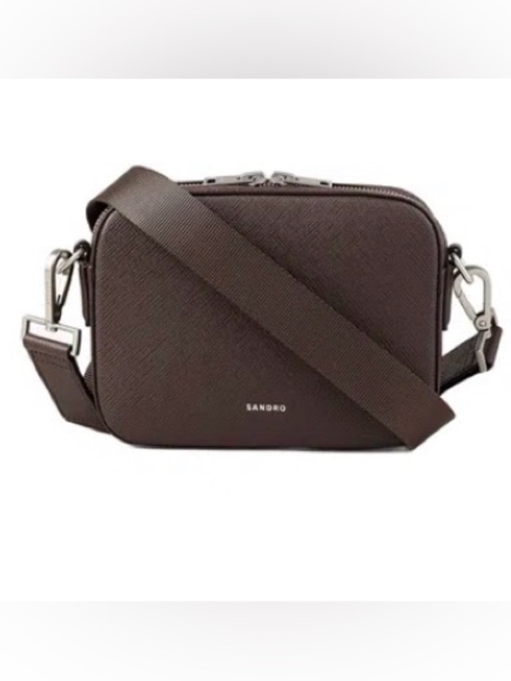 Sandro Chocolate Textured Crossbody